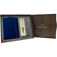 Фото Подарунковий набір: Ручка Parker Jotter 16 332 +  Записник Axent Partner Герб + подарункова коробка